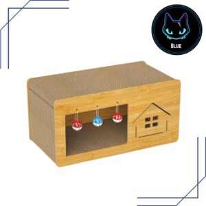 Casa Rascador Casita de cartón corrugado con juguetes para gatos